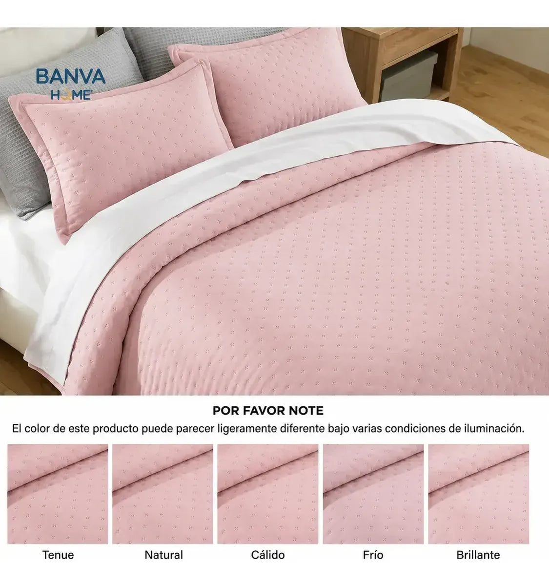 Quilt Roma Súper King Rosa