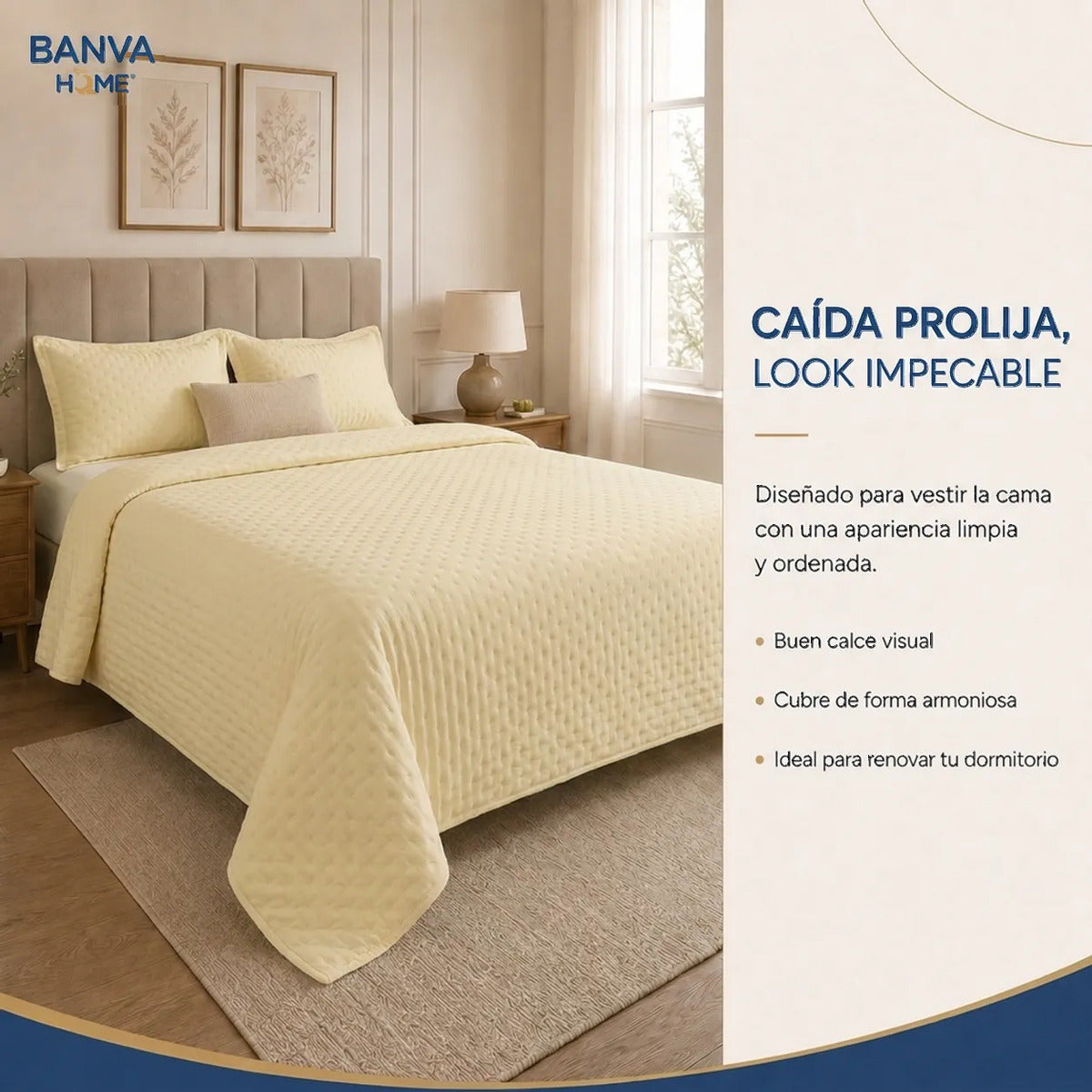 Quilt Roma 1.5 Plazas Butter