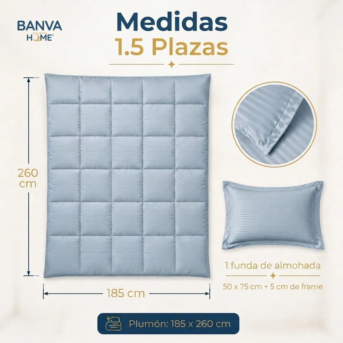 Plumón Valencia Embossed Sky 1.5 Plazas