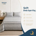 Quilt Breda Súper King Gris