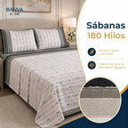 Juego Sábana Illusions 180 Hilos Golet King