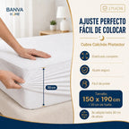 Protector Illusions Waterproof Liso 2 Plazas Blanco