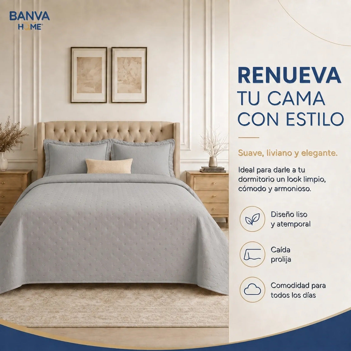 Quilt Roma King Gris