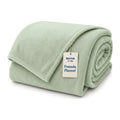 Frazada Illusions Flannel Liso 2 Plazas Verde Olivo