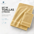 Juego Toalla American Family Amarillo 350gr