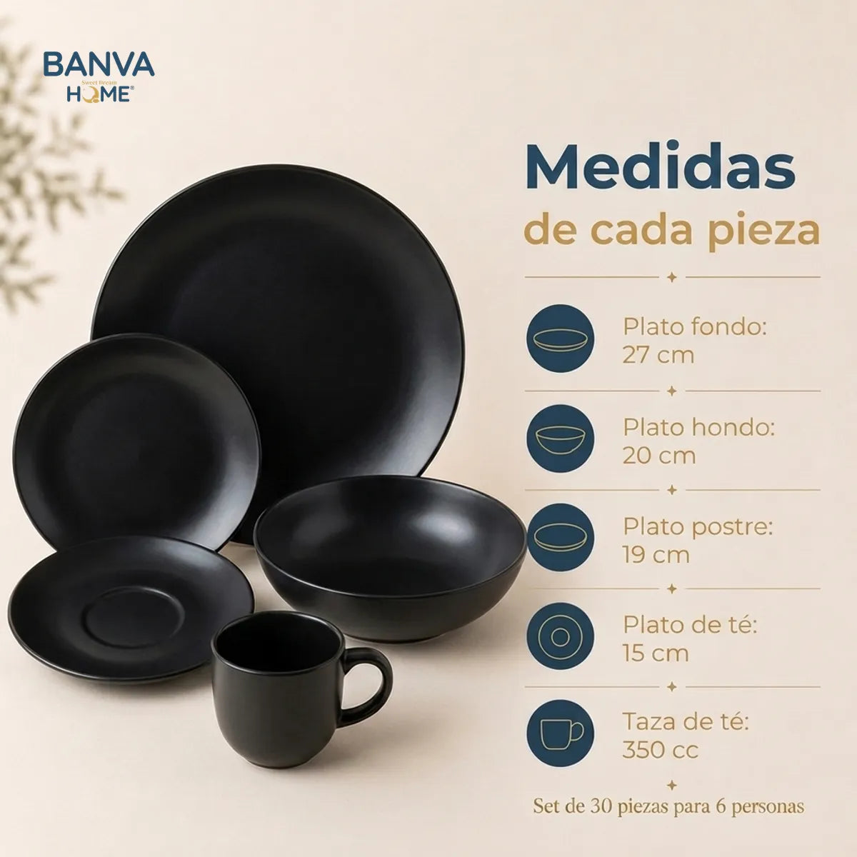 Juego Set Vajilla STW 30pzas