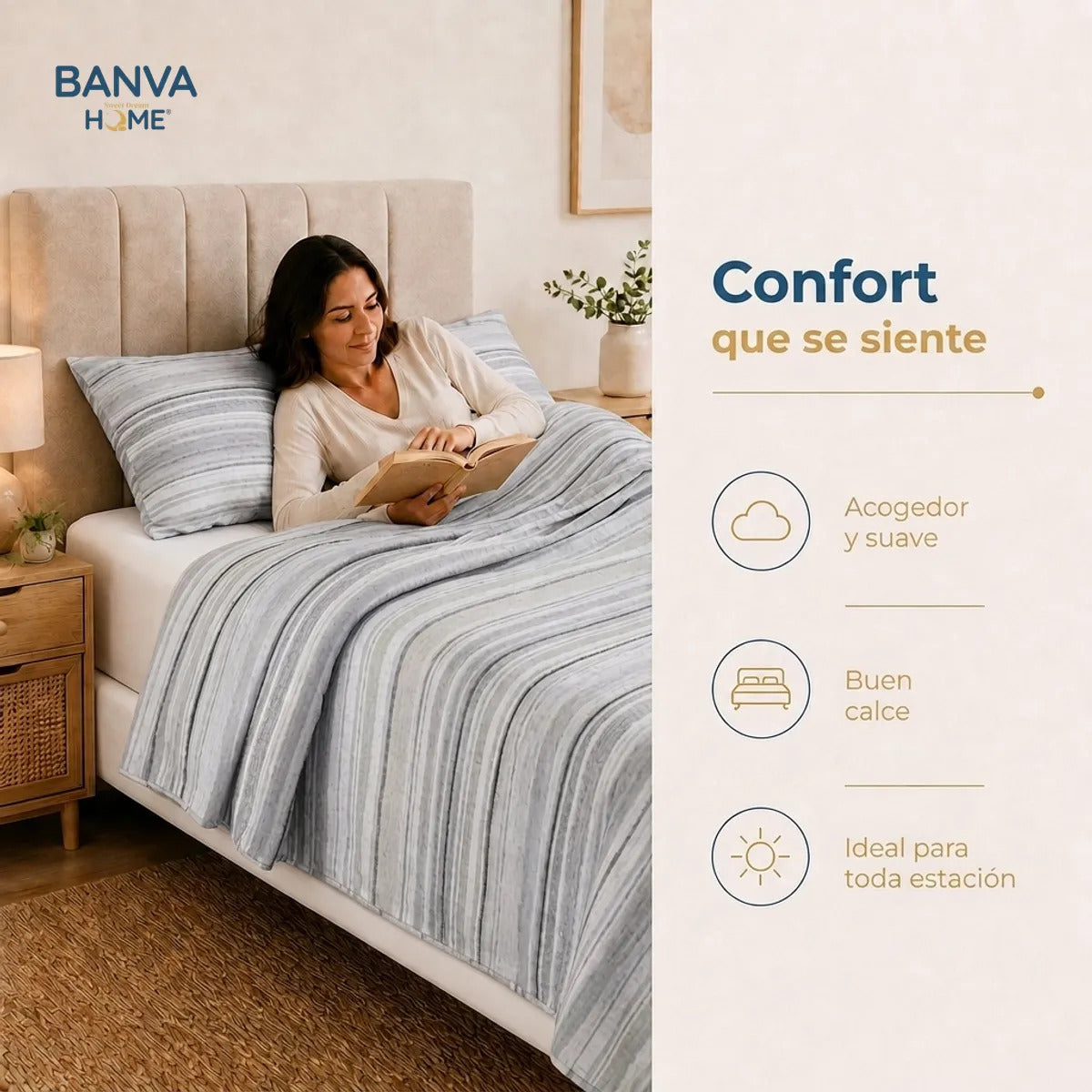 Quilt Breda King Gris