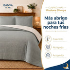 Quilt Sherpa Súper King Gris