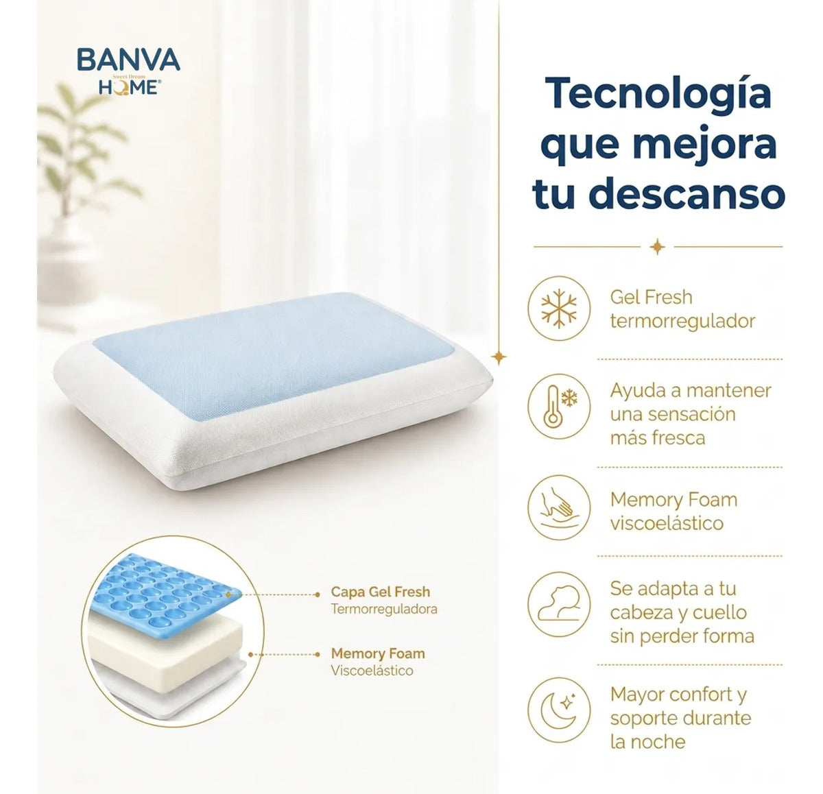 Almohada Illusions Gel Fresh 60x40