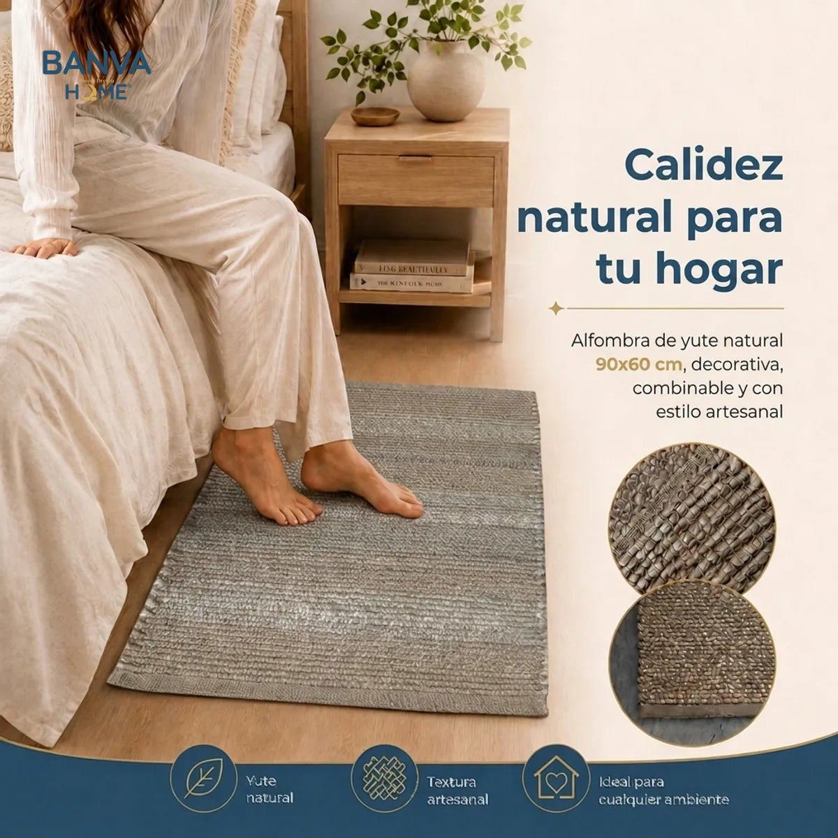 Jute Fibra Natural Nordic Beige 60x90