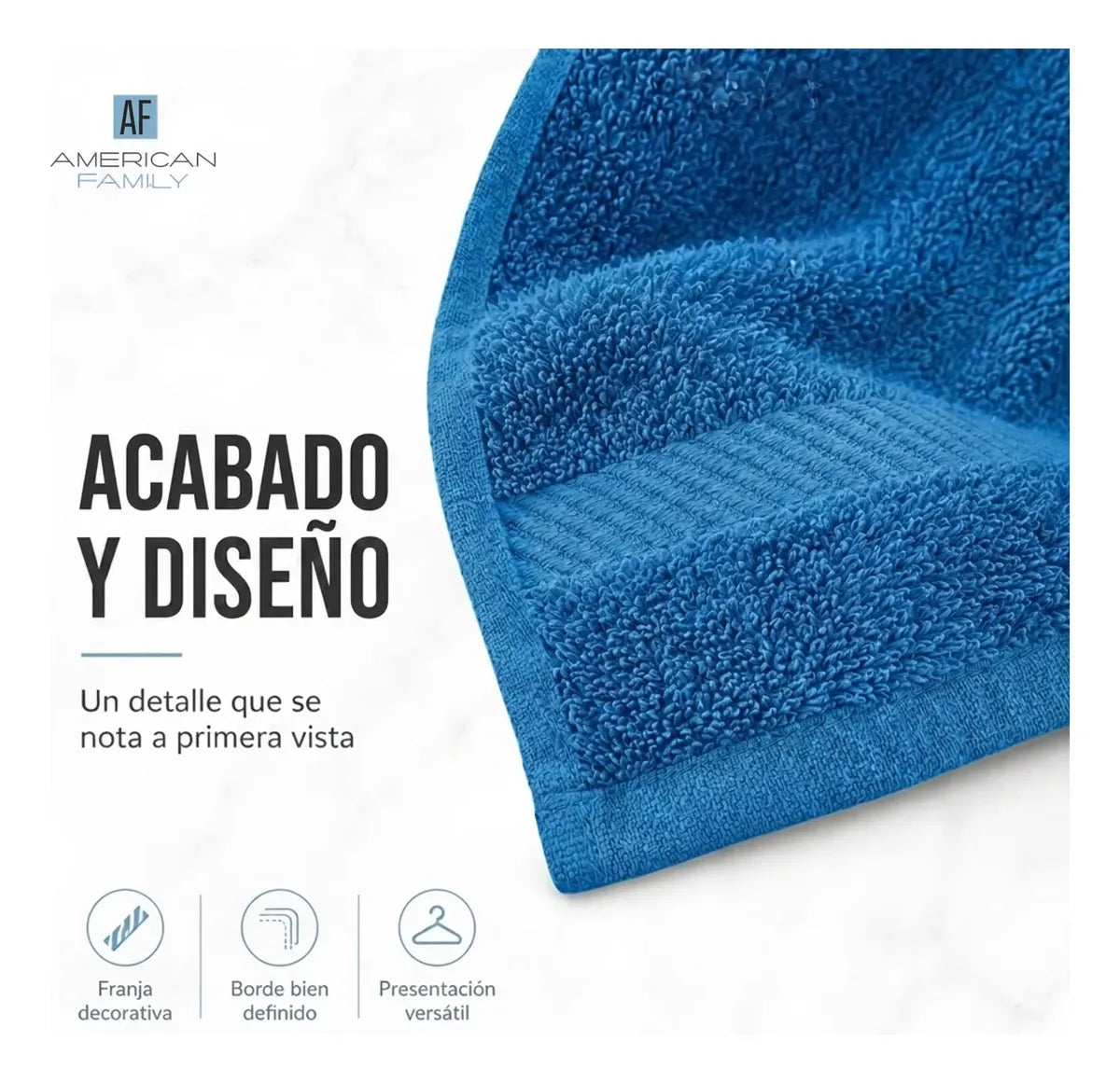 Juego Toalla American Family Azul 350gr