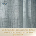 Set Cortinas Velo Lino Liso Grafito