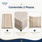 Juego Sábana Illusions 144 Hilos Liso 2 Plazas Loira