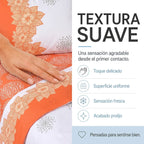 Sábana American Family 144 Hilos SIRISEN 2 Plazas Naranja Claro