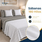 Juego Sábana Illusions 180 Hilos Bursa 2 Plazas