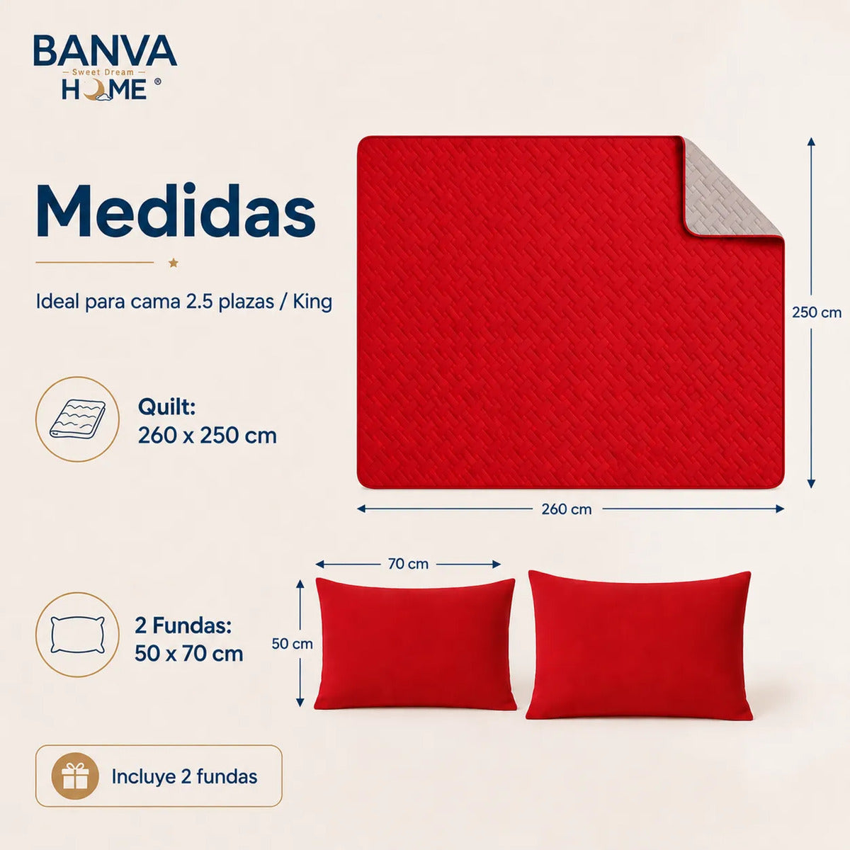Quilt Bicolor King Red