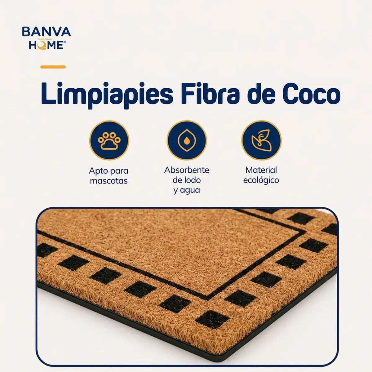 Limpiapies Coco Squares 75x45