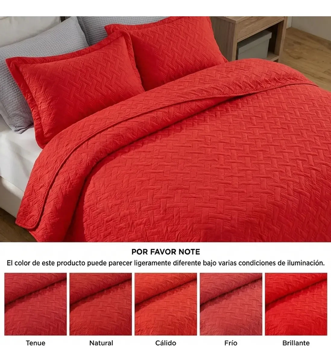 Quilt Bicolor 1.5 Plazas Red