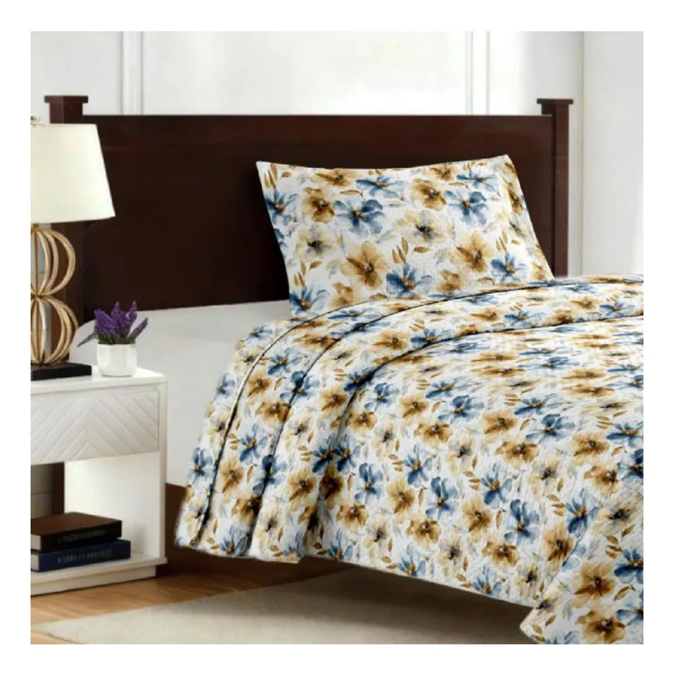 Quilt Breda 1.5 Plazas Celeste