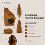 Yerbero Mate Tumug Cuero Porta Yerba 300 Gr Resistente Café
