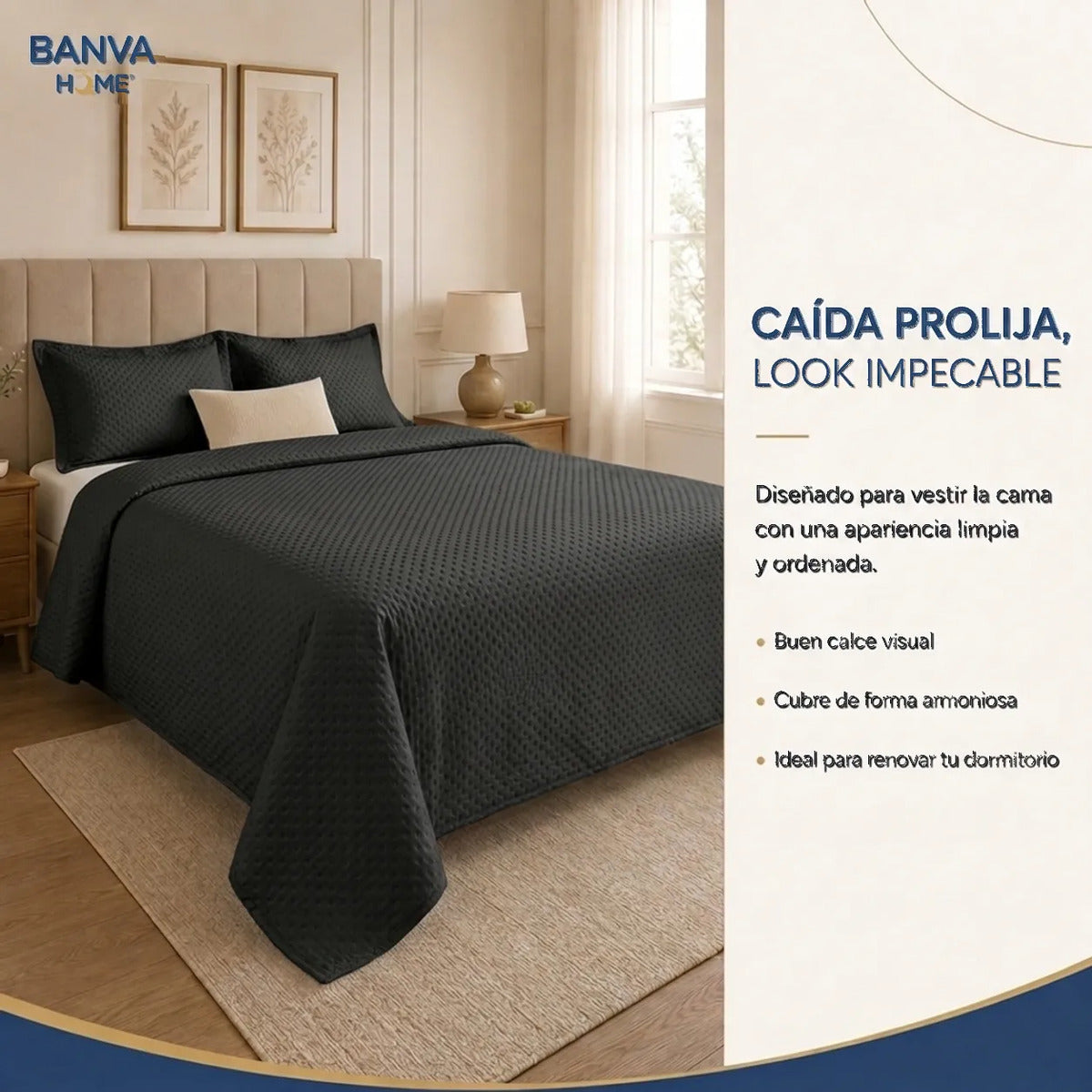Quilt Atenas Súper King Negro