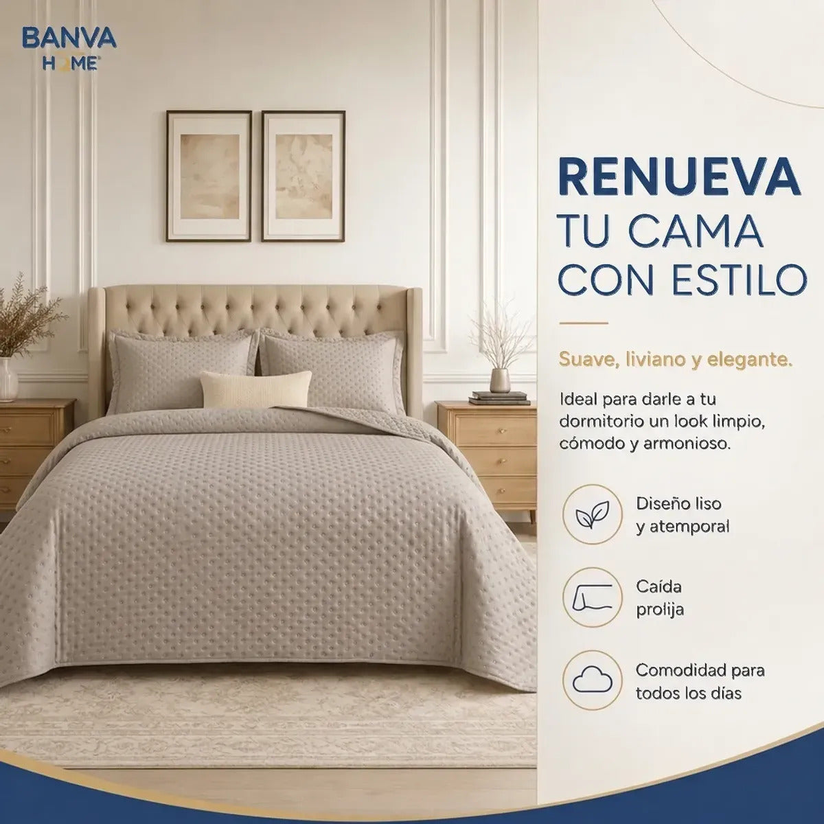 Quilt Atenas King Beige
