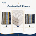 Juego Sábana Illusions 144 Hilos Liso 2 Plazas Emir