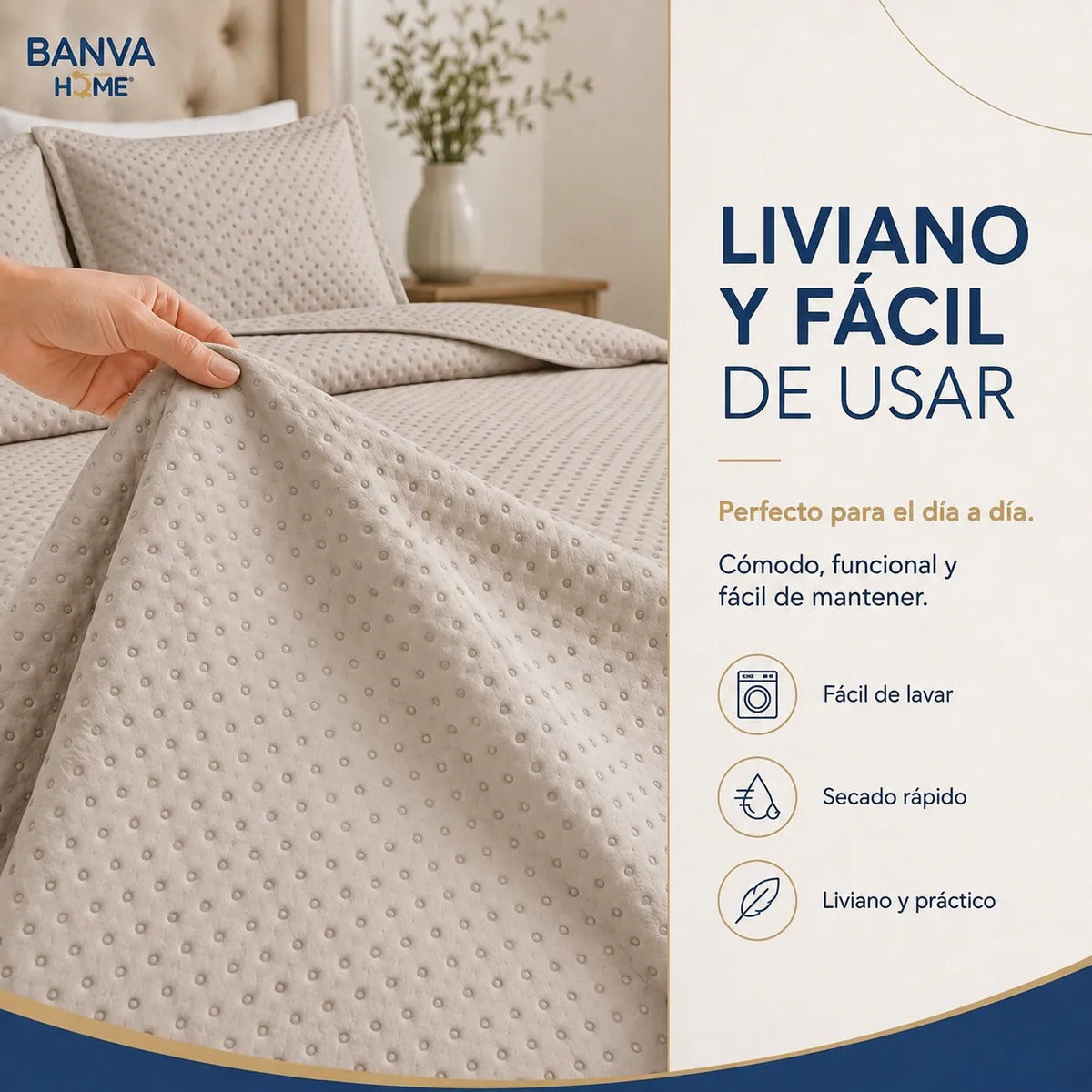 Quilt Atenas Súper King Beige
