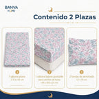 Juego Sábana Illusions 144 Hilos Liso 2 Plazas Elif