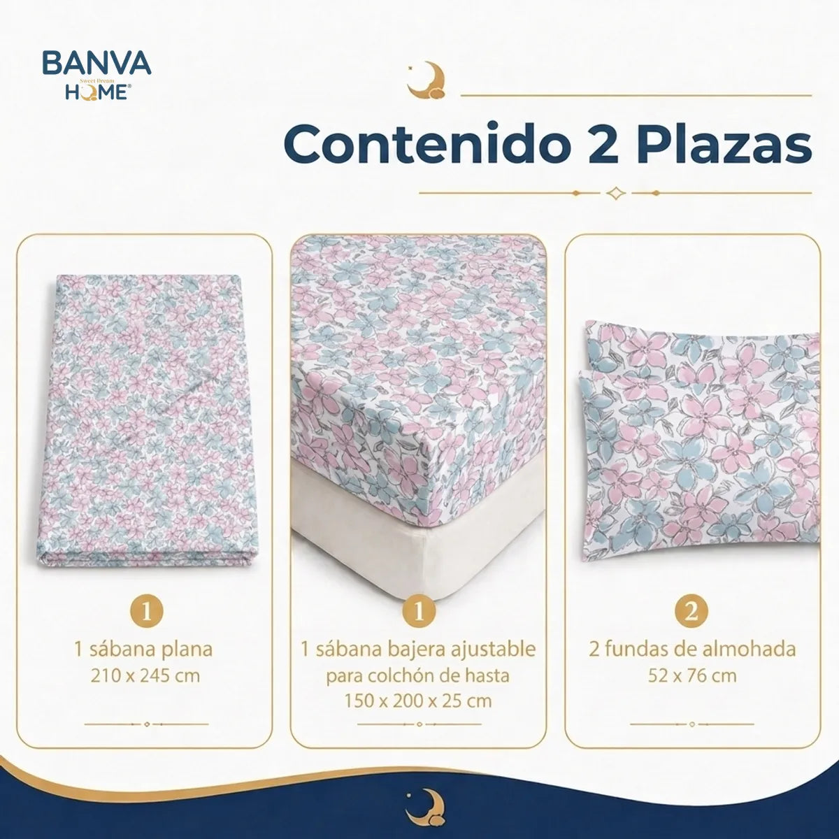 Juego Sábana Illusions 144 Hilos Liso 2 Plazas Elif