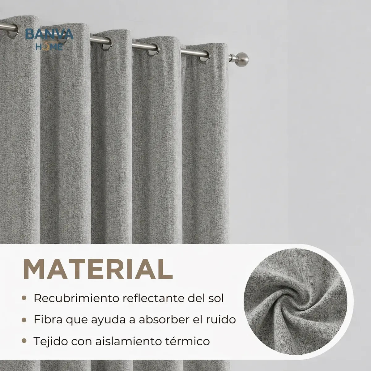 Set Cortinas Black Out Liso Gris Oscuro 140x220