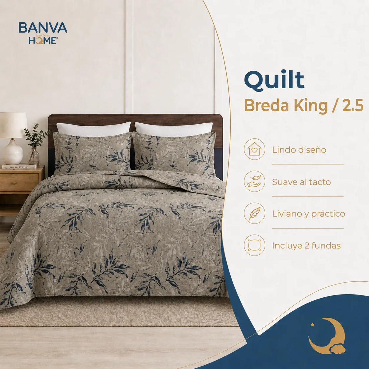 Quilt Breda King Beige