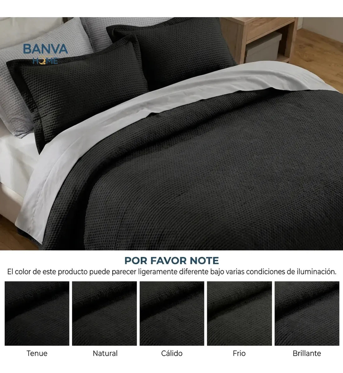 Quilt Atenas 1.5 Plazas Negro