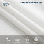 Set Cortinas Velo Lino Liso Blanco