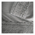 Juego Sábana Illusions 180 Hilos Broderie Liso 1 Plaza Gris