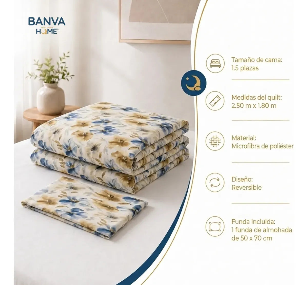 Quilt Breda 1.5 Plazas Celeste