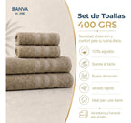 Juego 4 Toalla Illusions Beige 400gr