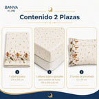 Juego Sábana Illusions 180 Hilos Gul 2 Plazas