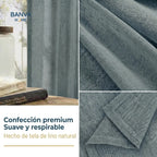 Set Cortinas Velo Lino Liso Grafito