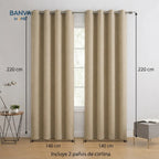 Set Cortinas Black Out Beige 140x220