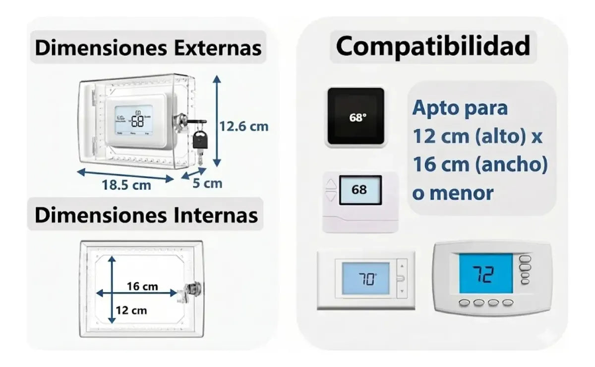 Caja Protector Termostato Universal Banva Cobertor Con Llave