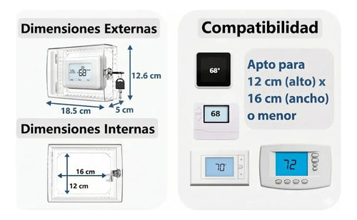 Caja Protector Termostato Universal Banva Cobertor Con Llave