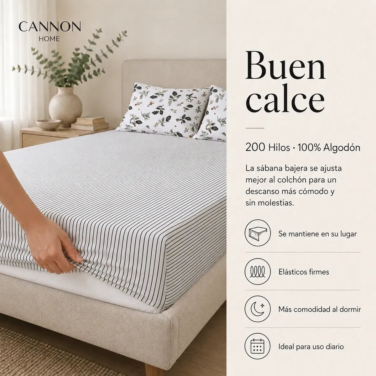 Juego Sábana Elements & Co 200 Hilos Bird 2 Plazas