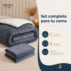 Plumón Valencia Corduroy Sherpa 2 Plazas Azul