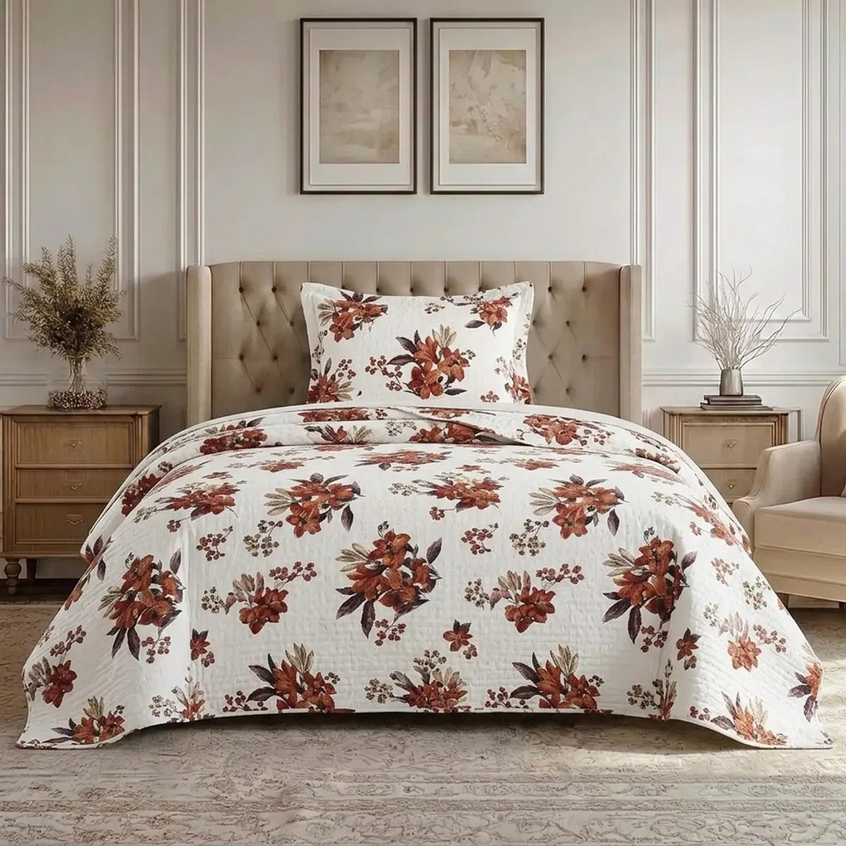 Quilt Bruselas 1.5 Plazas Marrón