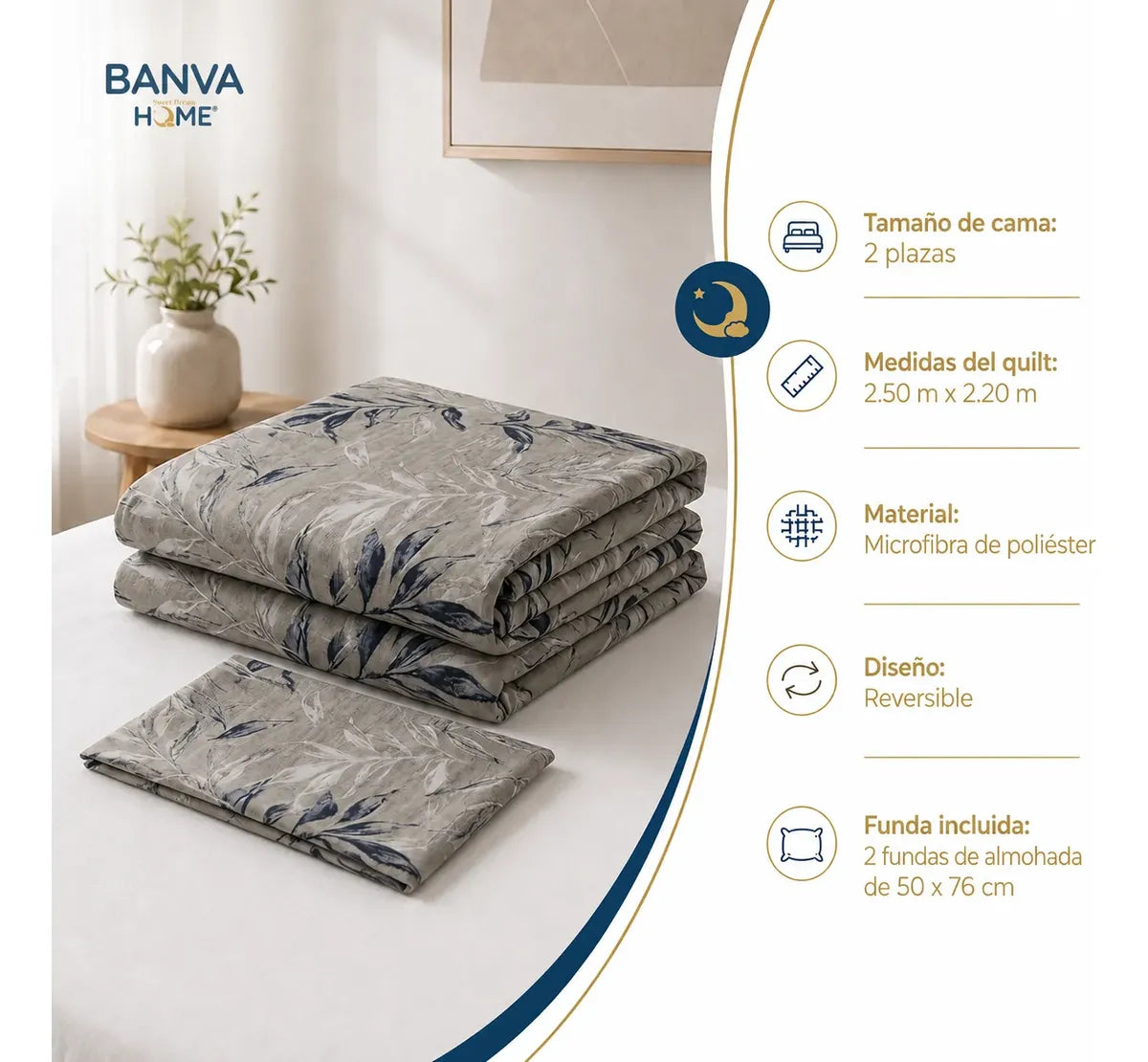 Quilt Breda 2 Plazas Beige