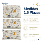 Sábana Illusions 144 Hilos Infantil Selva 1.5 Plazas Selvática