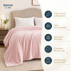 Frazada Illusions Flannel Liso 2 Plazas Rosa
