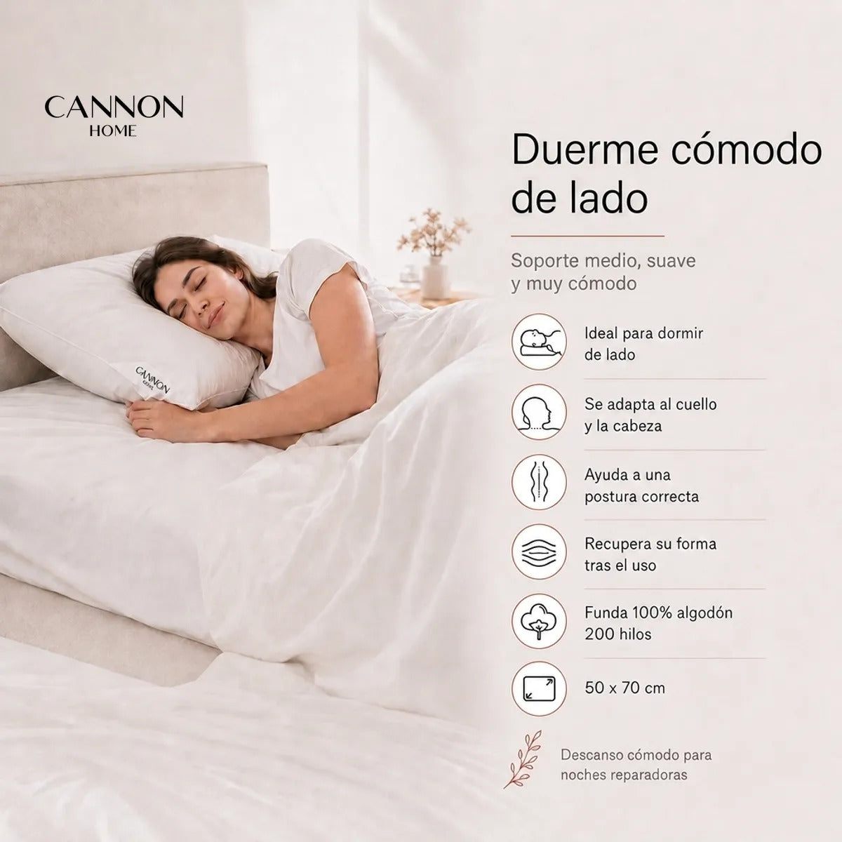 Almohada Cannon 50x70
