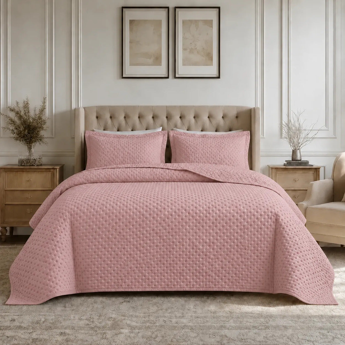 Quilt Atenas King Rosa